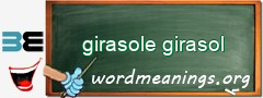 WordMeaning blackboard for girasole girasol
